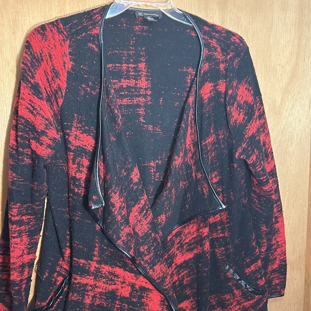INC brand, black and‎ red knit, rap style blazer. - Picture 5 of 10